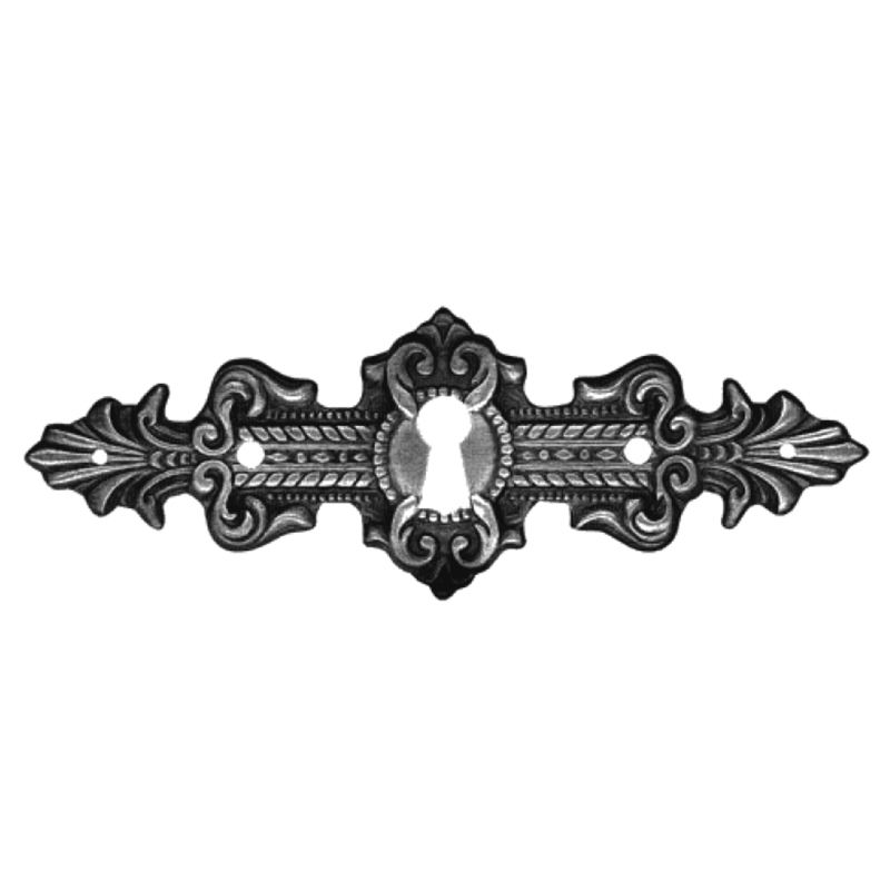 Historismus Möbelschild geprägt Messing MPG115 x 40mm mit Schlüsselloch Serie HI027 Bild1
