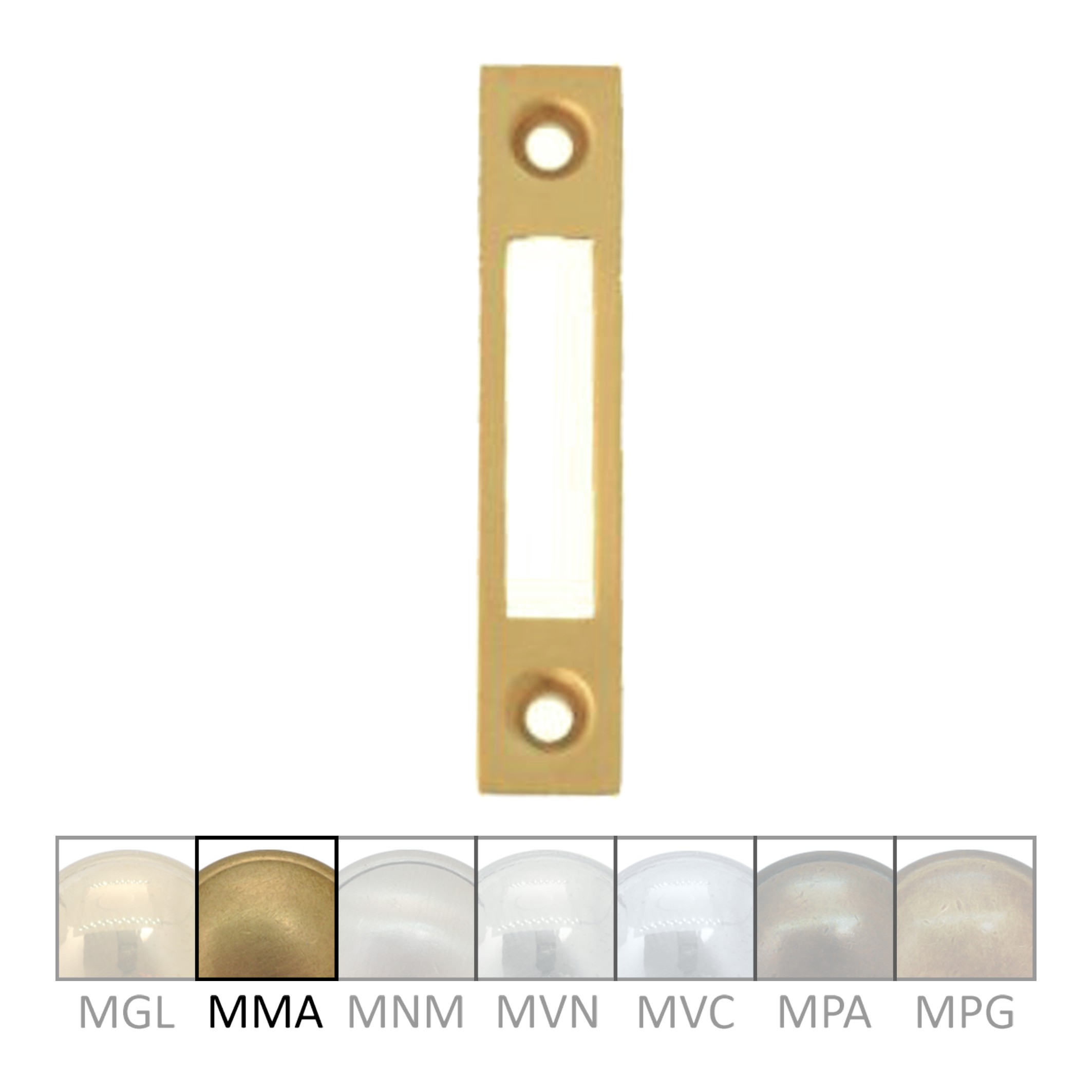 Schließblech Messing matt, 10 x 60 mm der Serie XS001 Bild1