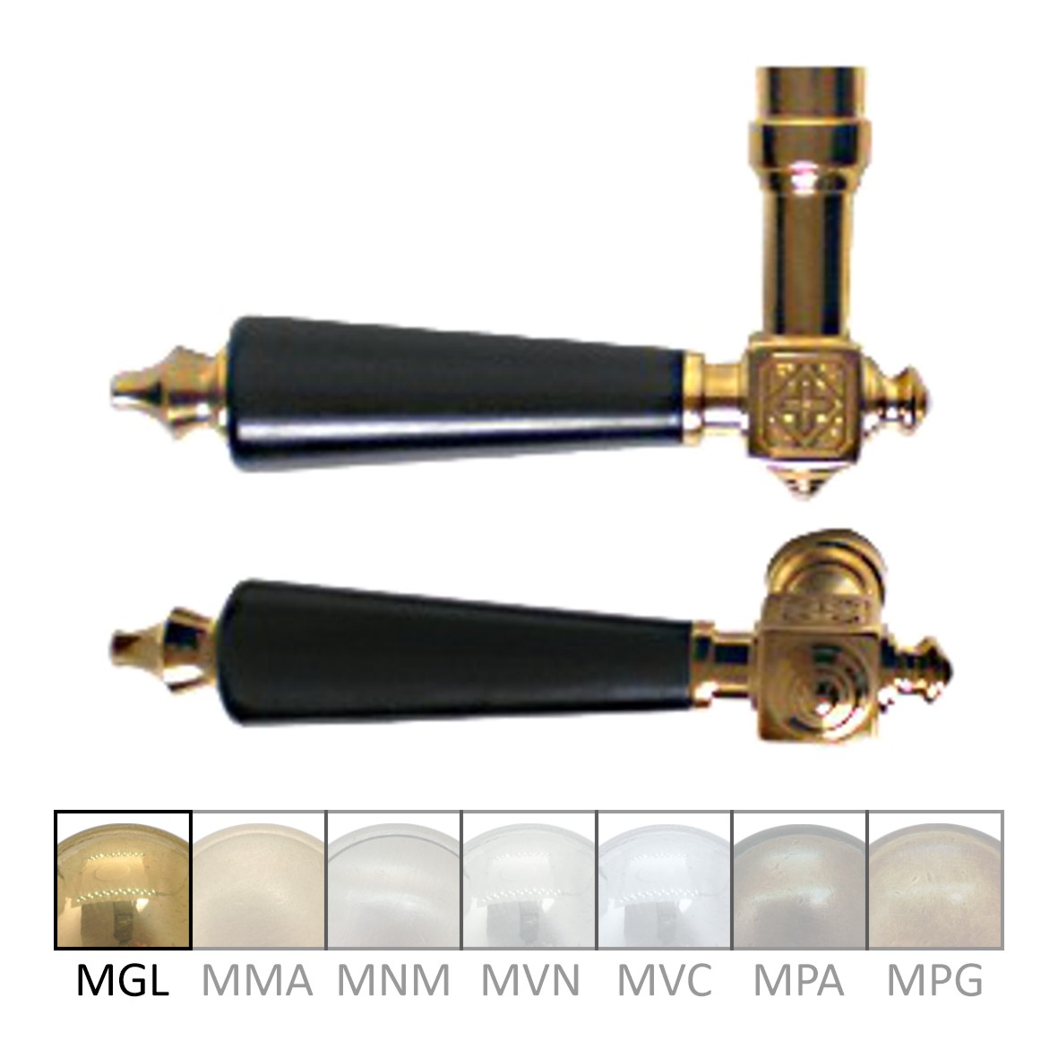 Türgriff in Messing mit versch. Oberflächen erhältlich. Grifflänge Türgriff aus Messing 130mm DIN Links Serie TD040 Bild1