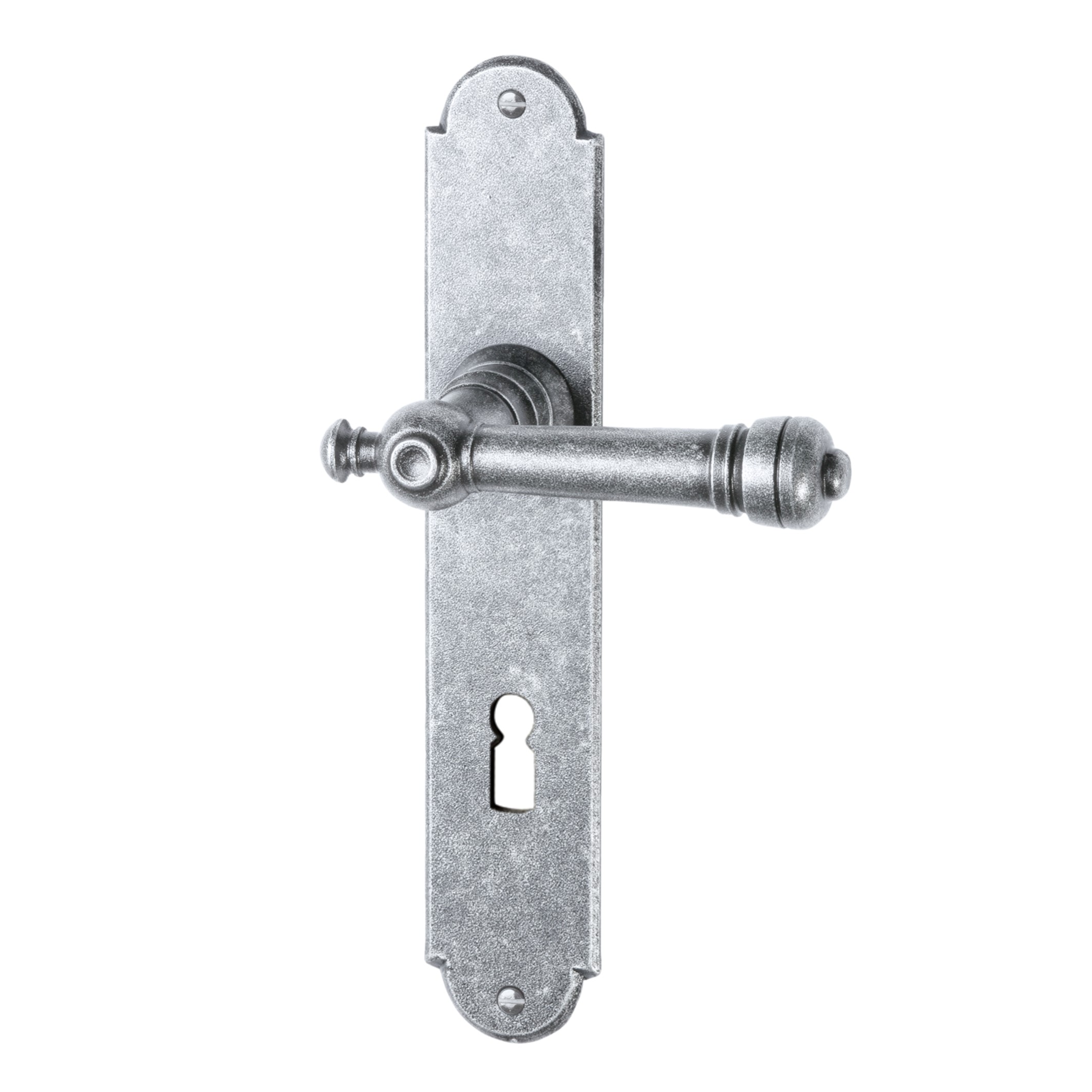 Zimmertürgarnitur in Schmiedeeisen thermopatiniert ® BB 72 mit TD057 Serie TG501 Bild1