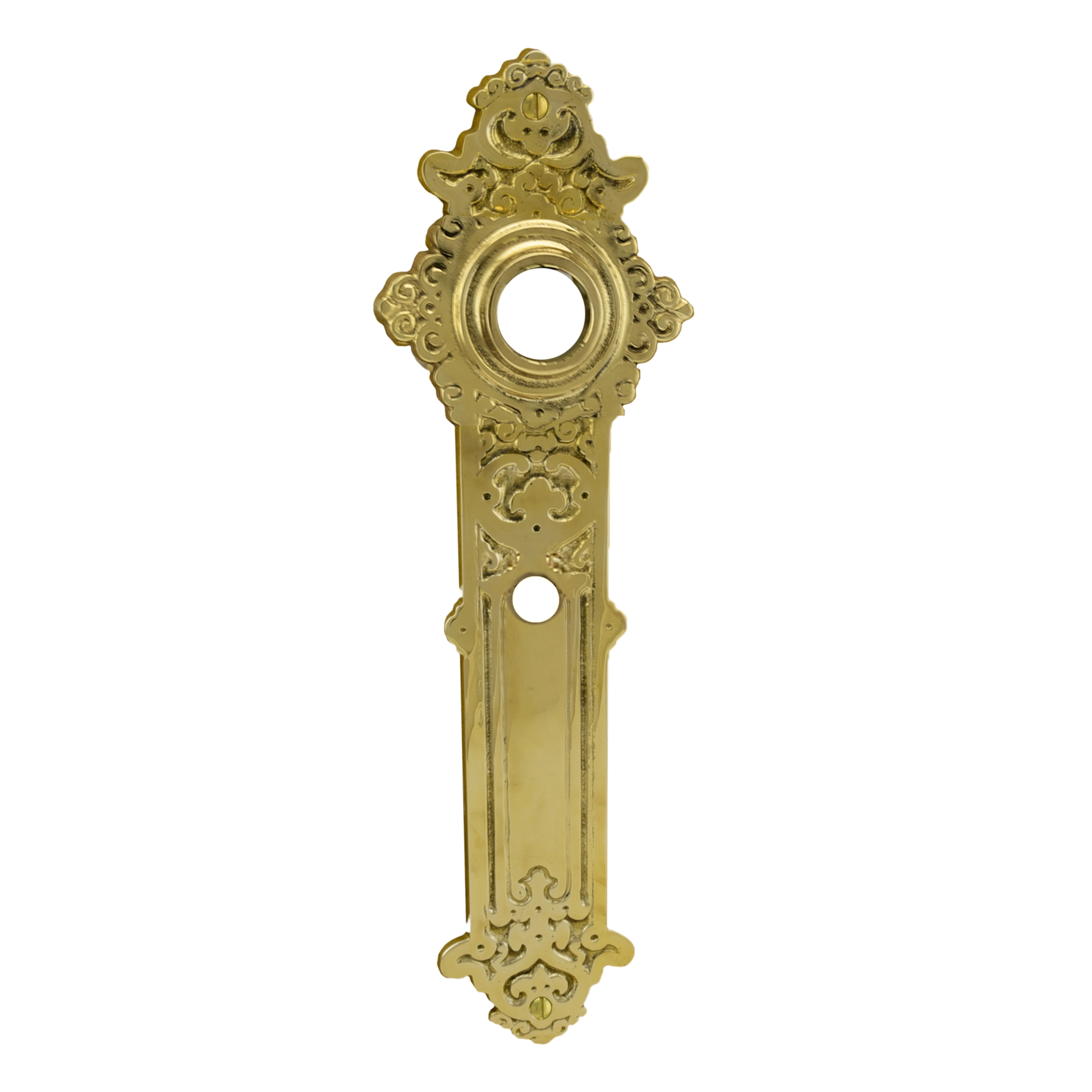 Badezimmertürschild Dist. 78 mm WC, Messing glänzend L x B