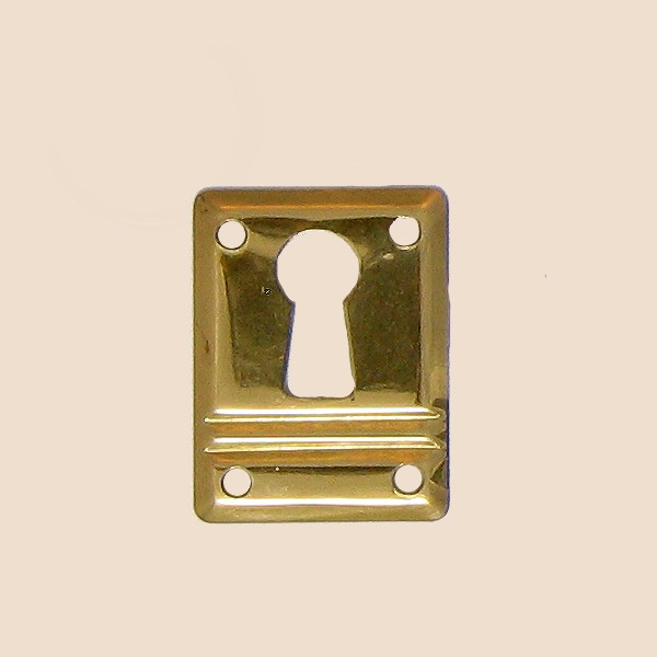 Jugendstil Möbelschild Messing MGL 25 x 30mm mit Schlüsselloch Serie JU004 Bild1