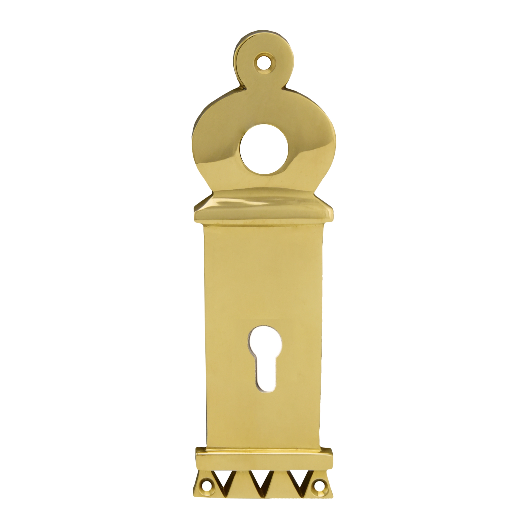 Haustürschild Dist. 92 mm PZ, Messing glänzend 190 mm x  55 mm x 4 mm, Innen, der Serie TS119 Bild1 Haustürschild Dist. 92 mm PZ, Messing glänzend 190 mm x  60 mm x 4 mm, der Serie TS119 Bild1