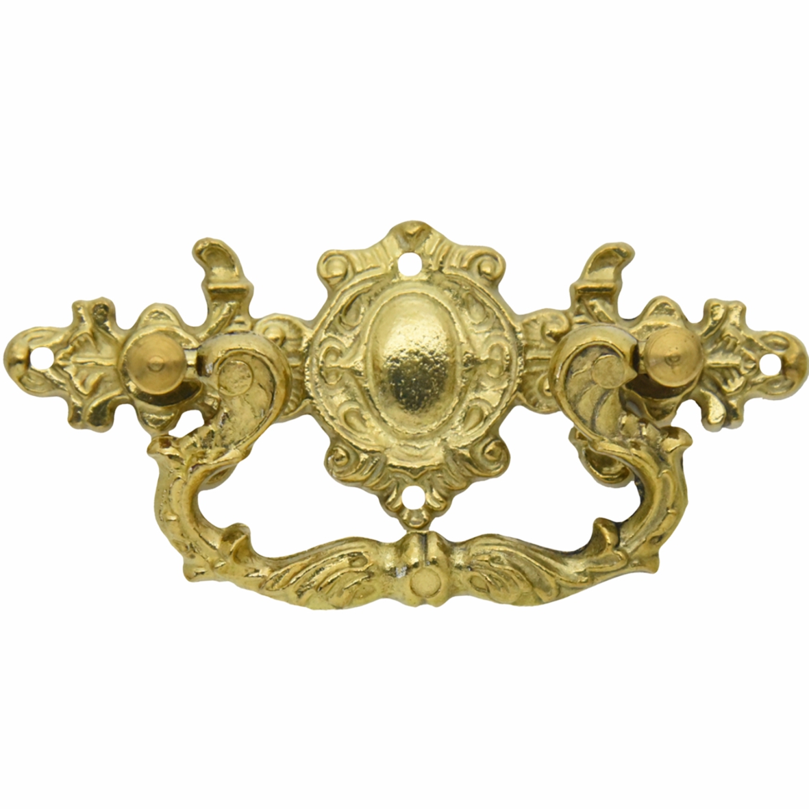 Historismus Möbelschild gegossen Messing MMA 98 x 38mm mit Griff Serie HI006 Bild1