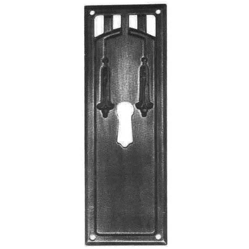 Jugendstil Möbelschild geprägt Messing MMA 34 x 98mm mit Schlüsselloch Serie JU026 Bild1