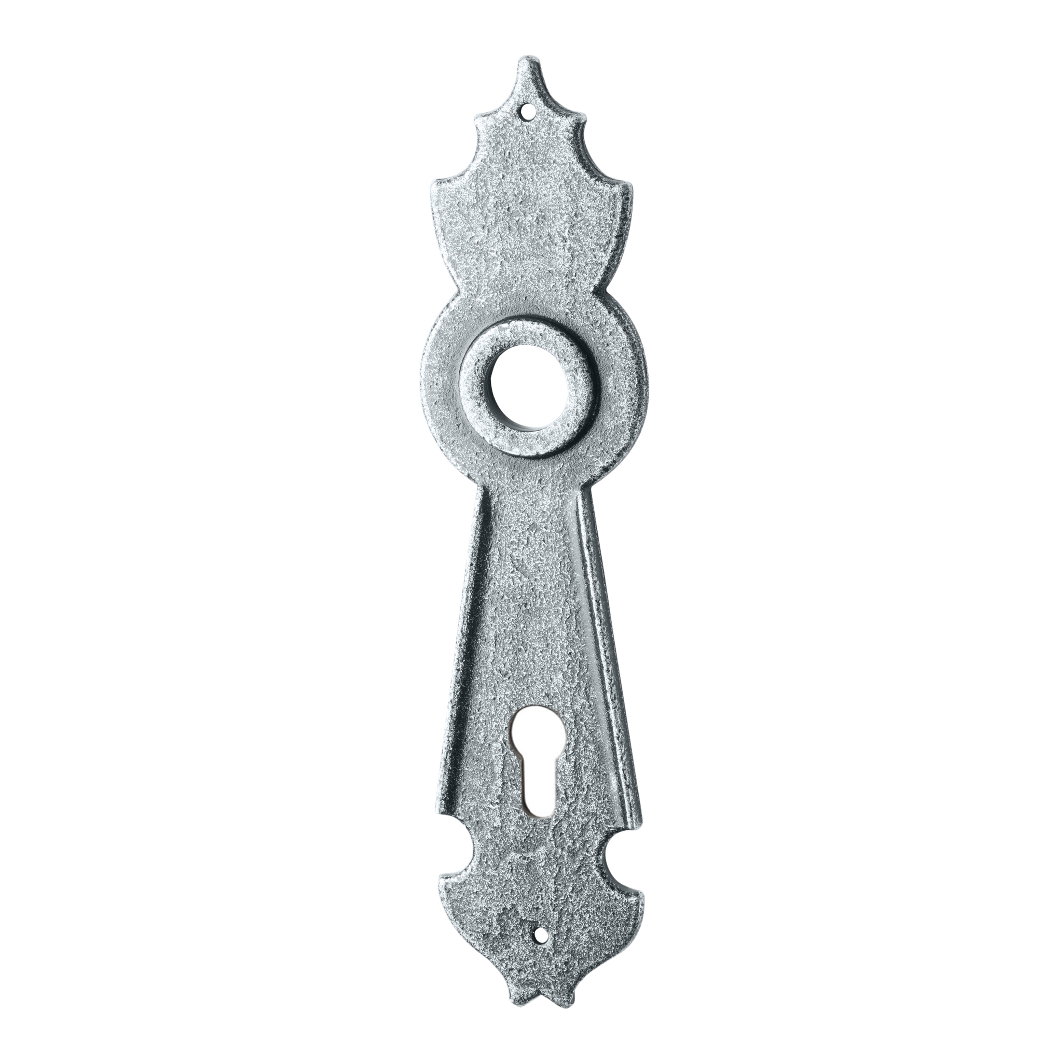 Haustürschild Dist. 92 mm PZ, Eisen thermopatiniert ® L x B