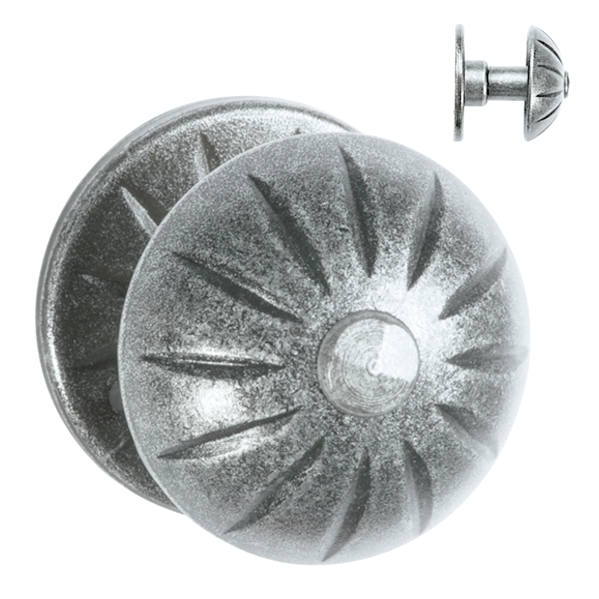 Haustürknauf auf Rosette Eisen ETP 60x60mm Serie TK132 Bild1