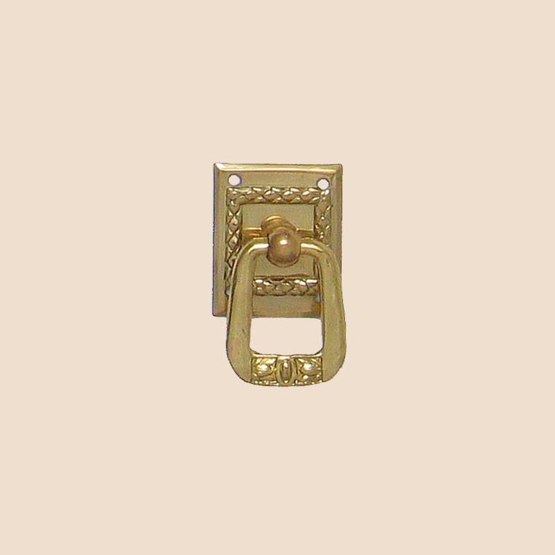 Jugendstil Möbelschild geprägt Messing MGL 25 x 30mm mit Griff Serie JU014 Bild1