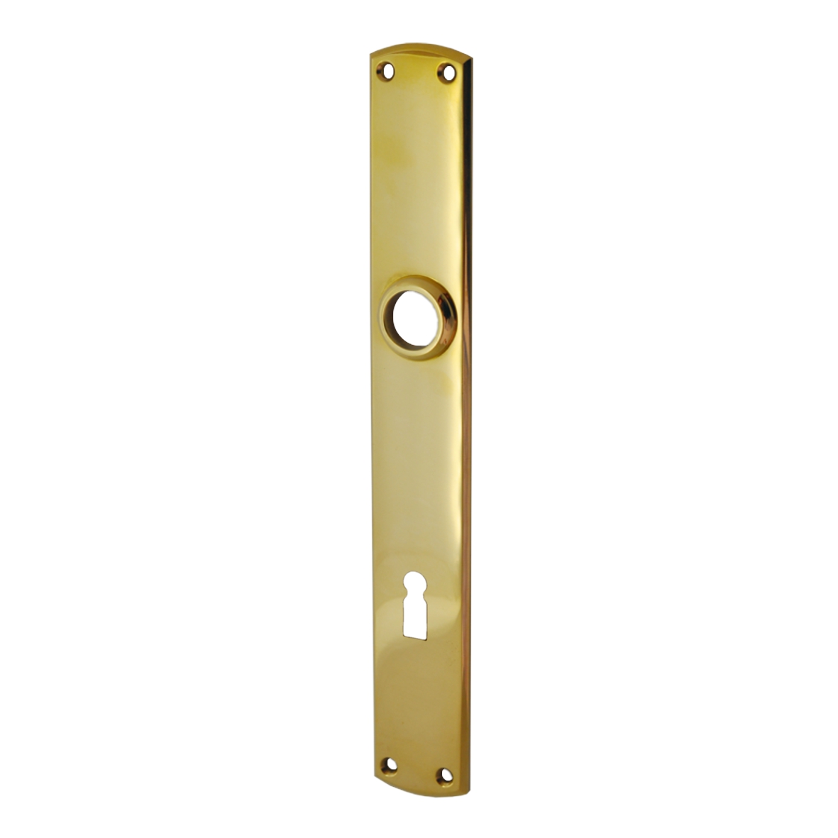 Zimmertürschild Dist. 72 mm BB, Messing glänzend L x B