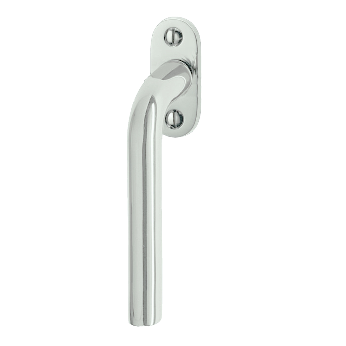 Fenstergriff L-Form 16ø Messing vernickelt poliert MVN Grifflänge 118mm Serie FG042 Bild1