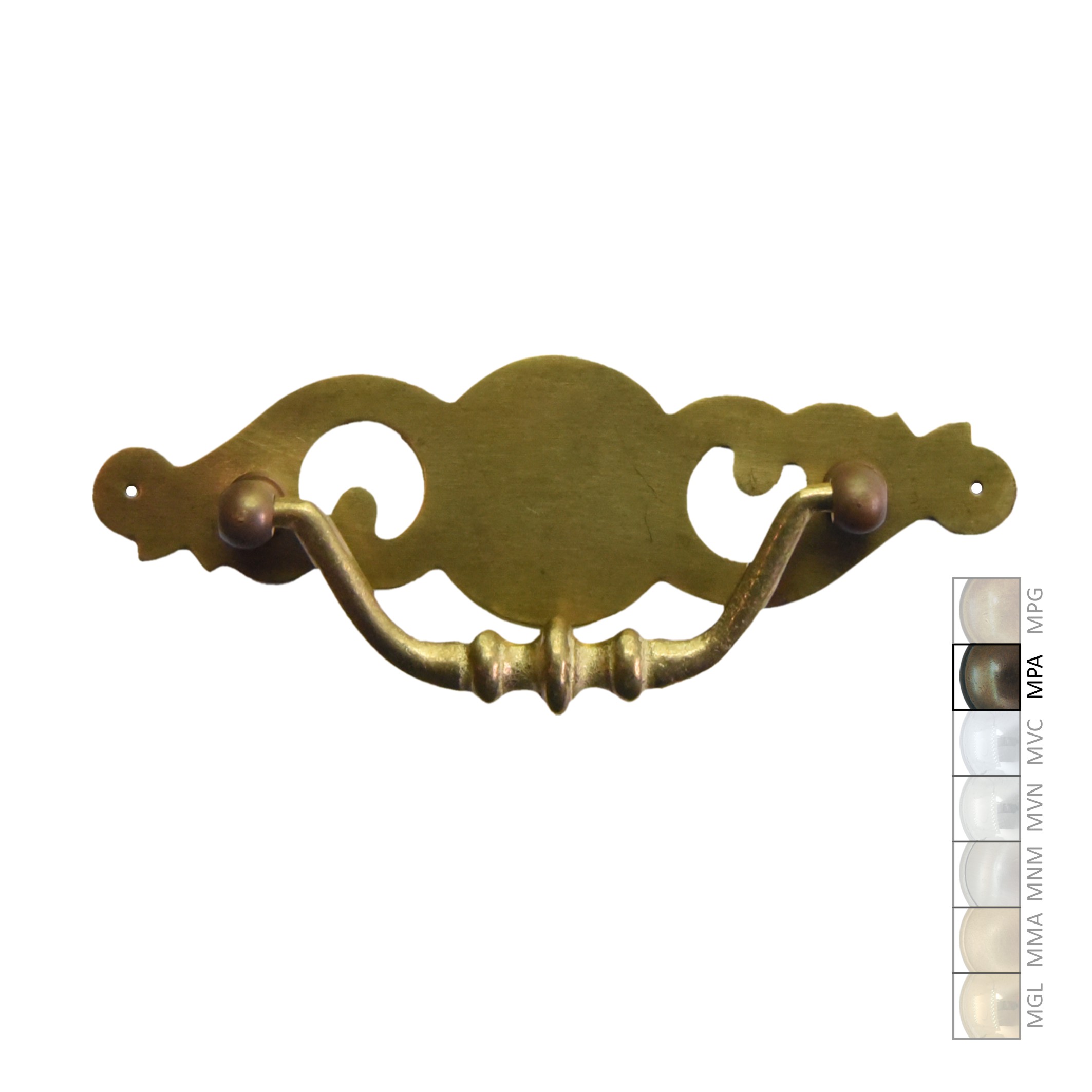 Barock Schlüsselschild 40 x 155mm mit Griff, Messing MPA Serie BA013 Bild1