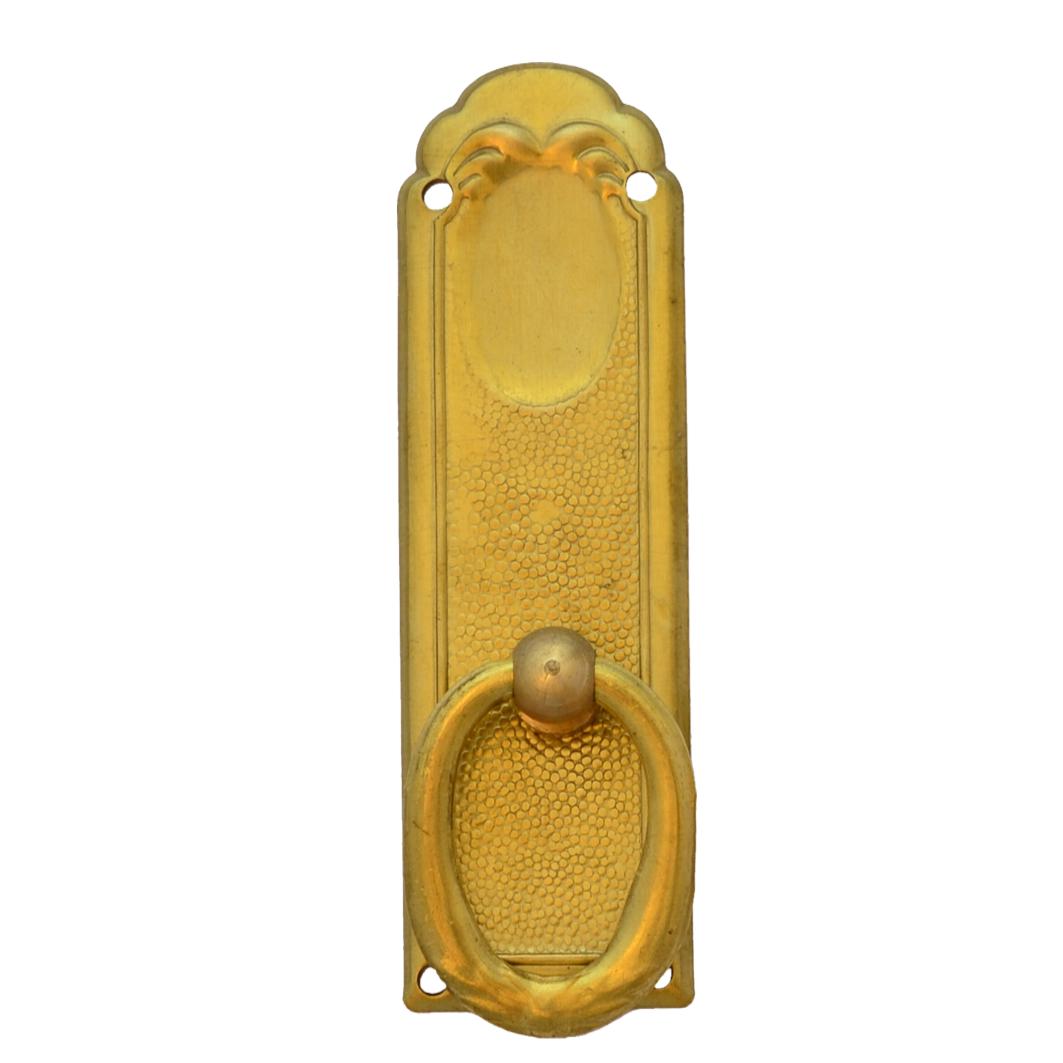 Jugendstil Möbelschild geprägt Messing MMA 25 x 80mm mit Griff Serie JU016 Bild1