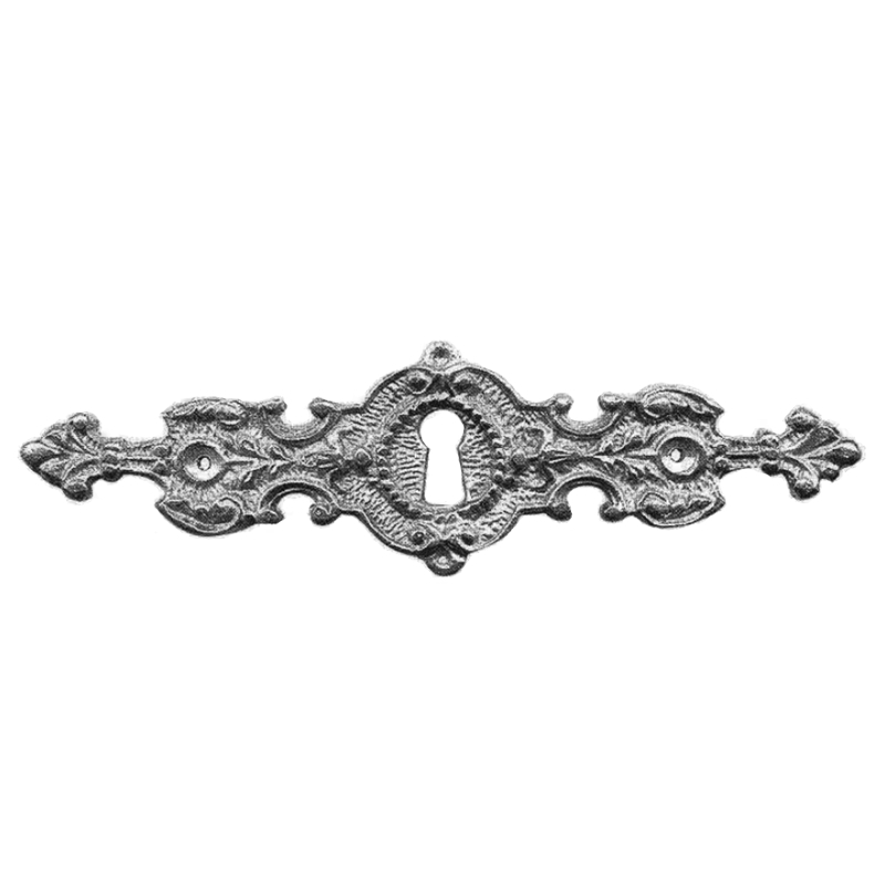Historismus Möbelschild geprägt Messing MMA 150 x 40mm mit Schlüsselloch Serie HI014 Bild1