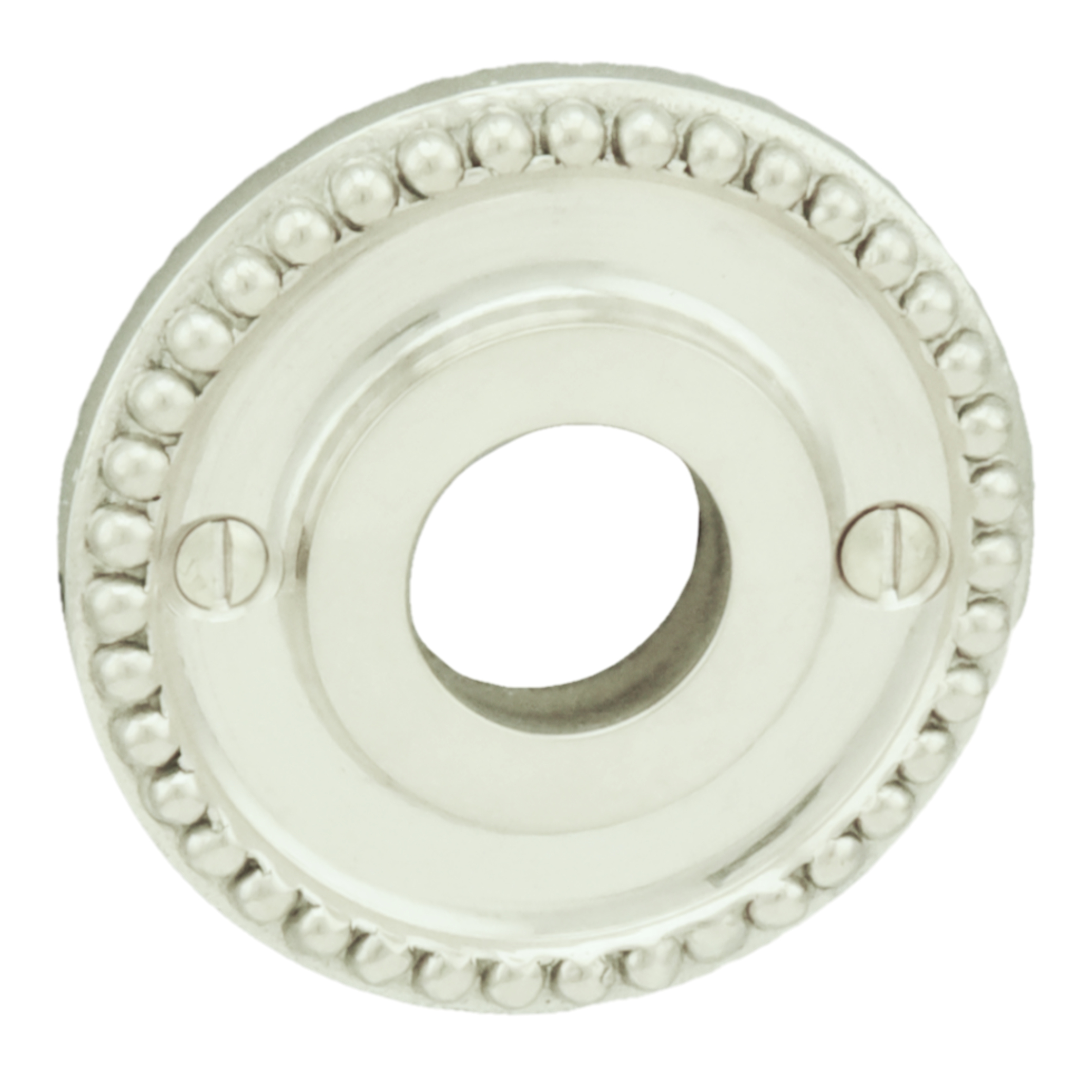 Türdrückerrosette Messing vernickelt glänzend D
