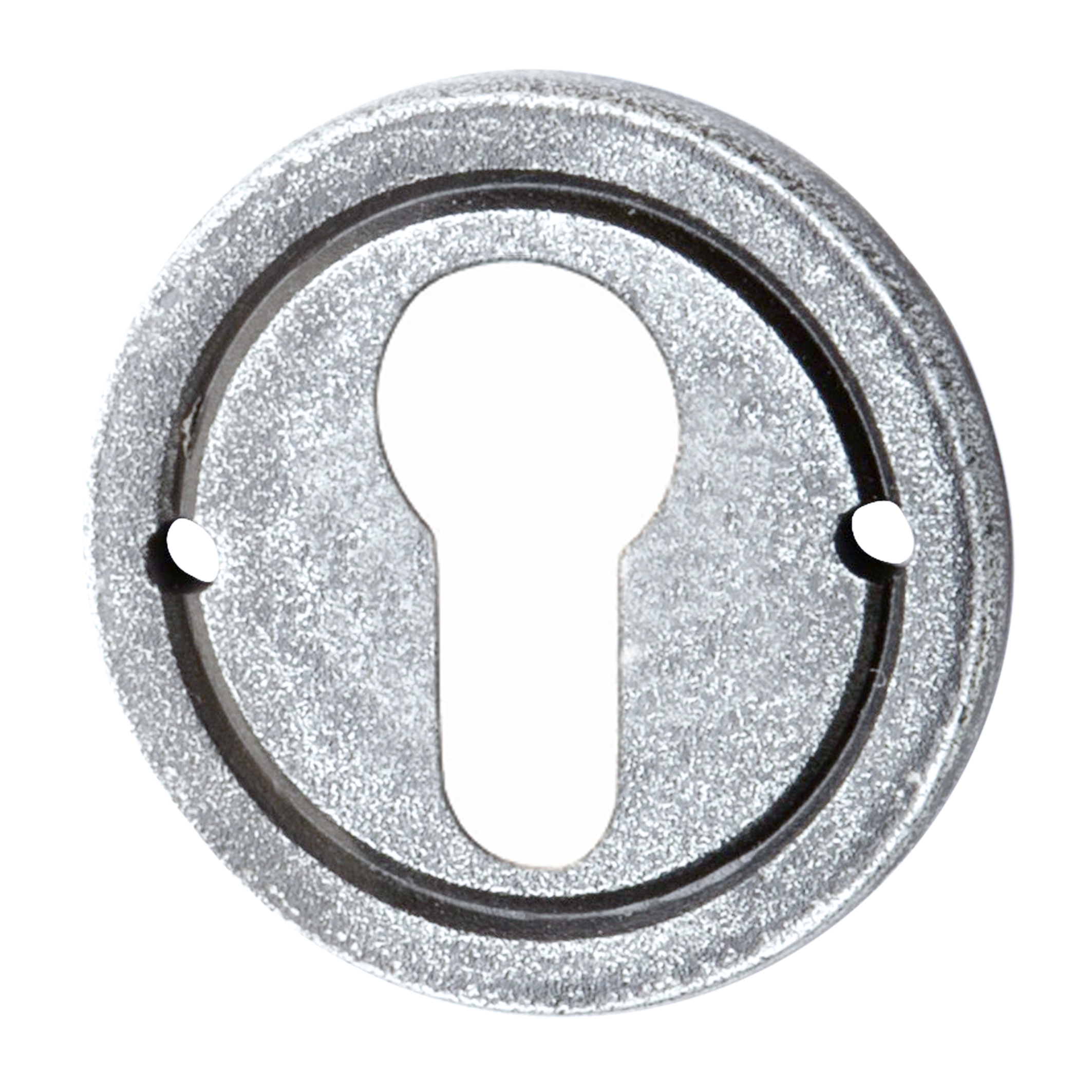 Schlüssellochrosette PZ-Lochung Eisen thermopatiniert ® D 53mm Serie TR531 Bild1