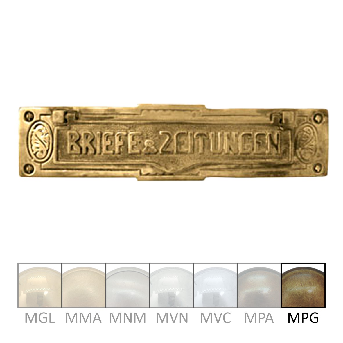 Briefklappe Messing MPG 228 x 66mm Serie BK004 Bild1