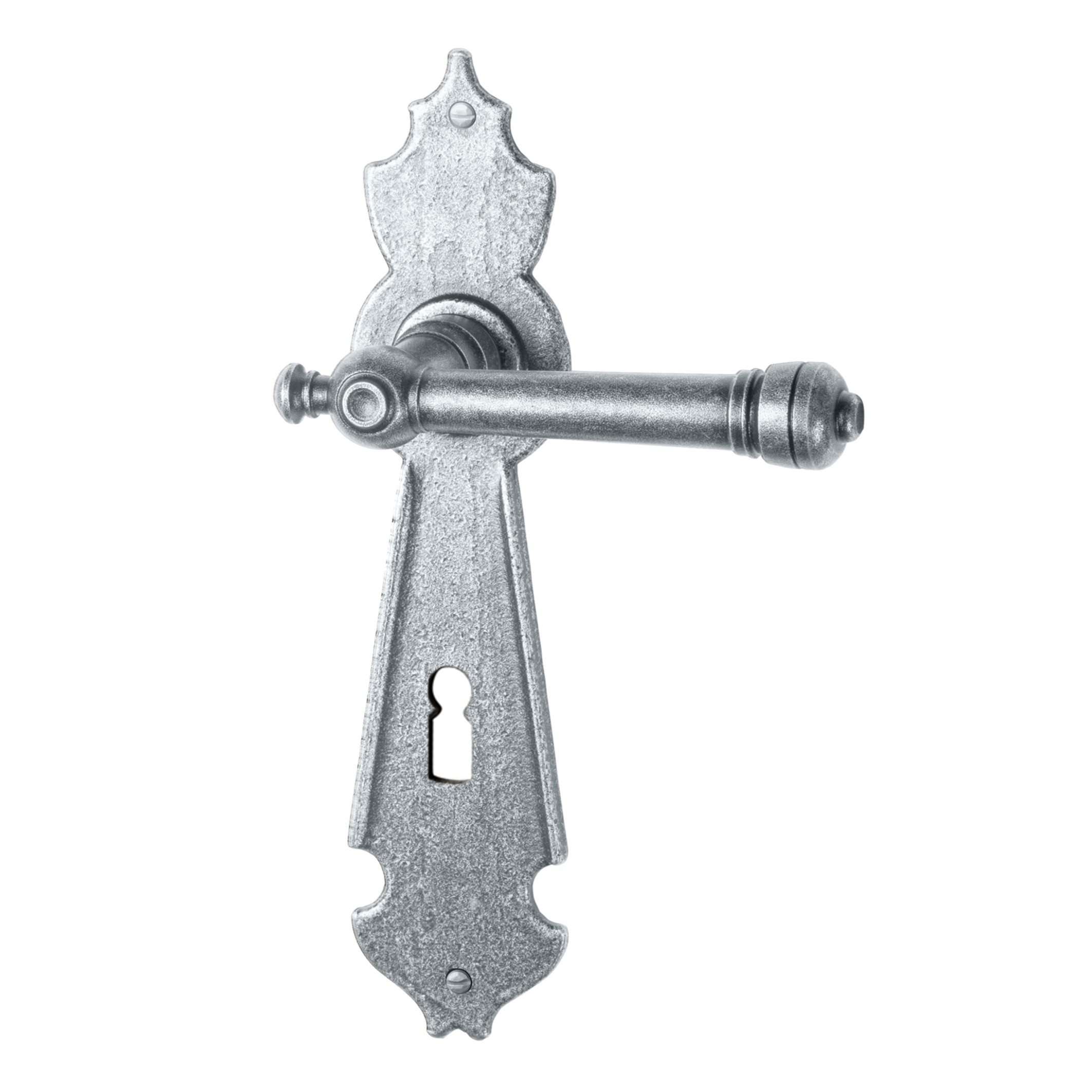 Zimmertürgarnitur in Schmiedeeisen thermopatiniert ® BB 72 mit TD057 Serie TG507 Bild1