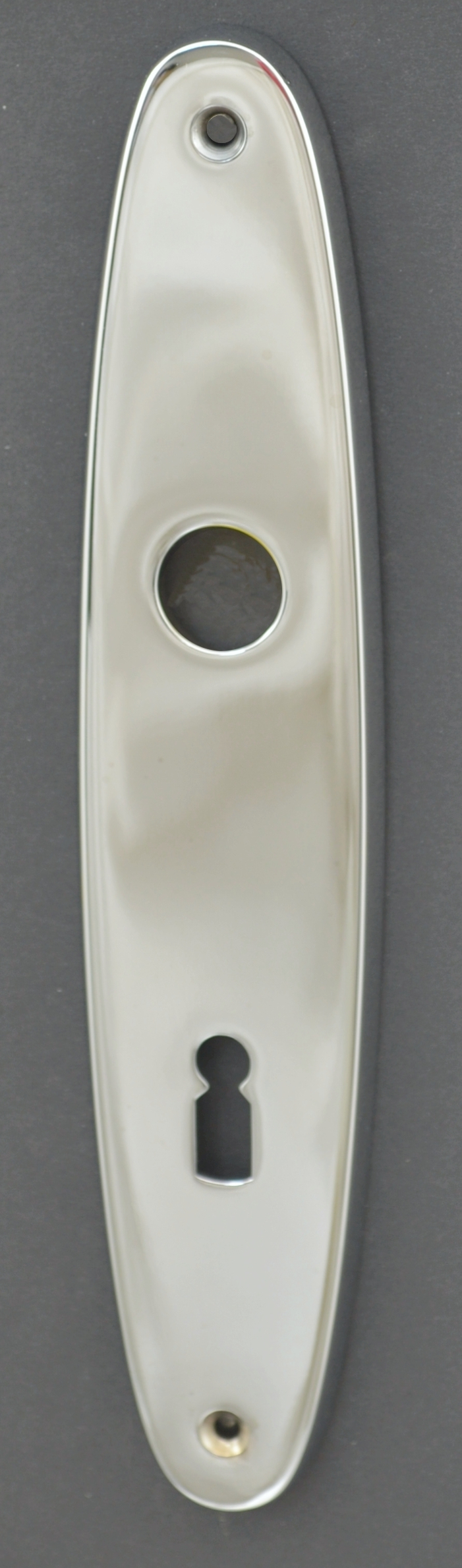Zimmertürschild Messing verchromt oval 72BB Bild1