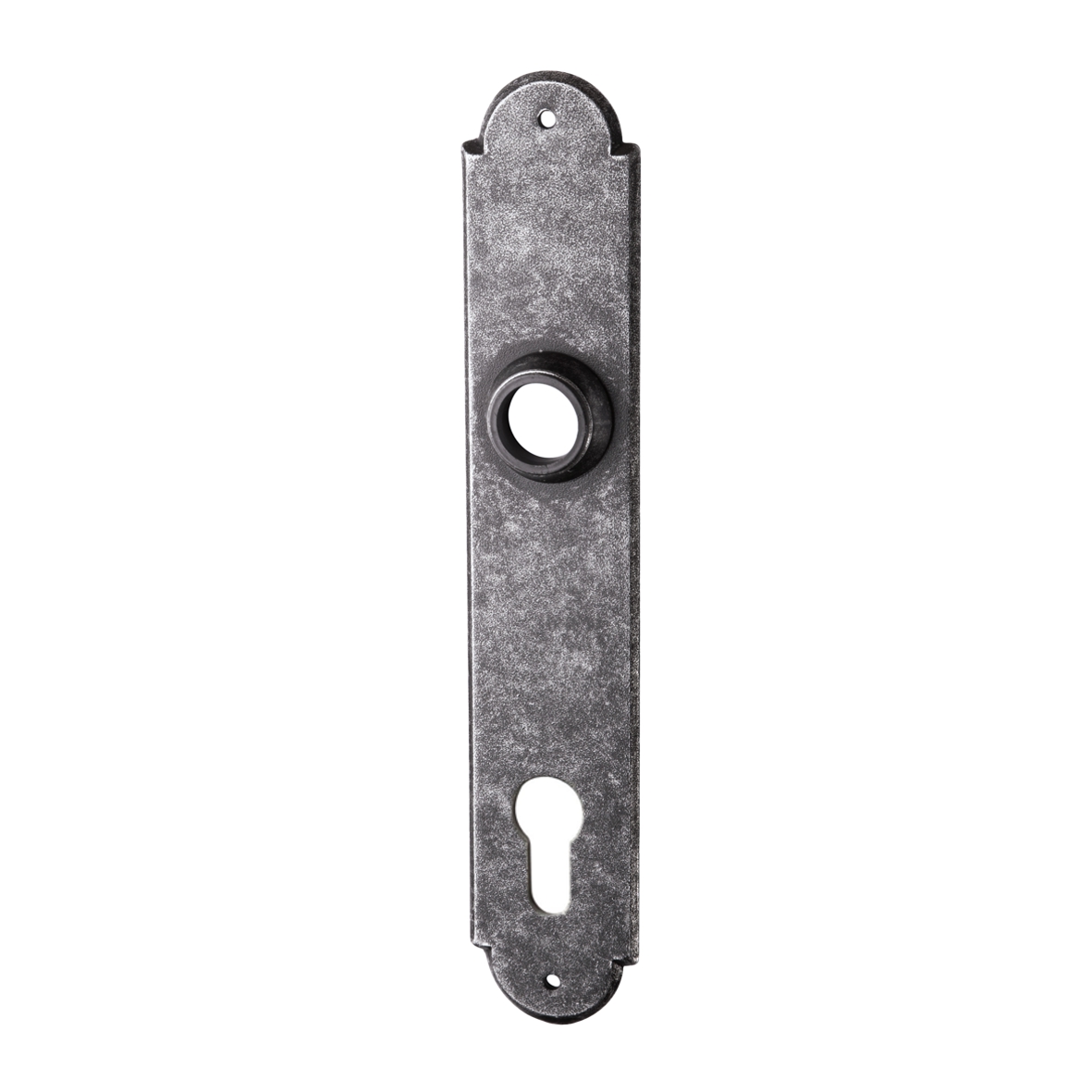 Haustürschild Dist. 92 mm PZ, Eisen schwarz passiviert L x B