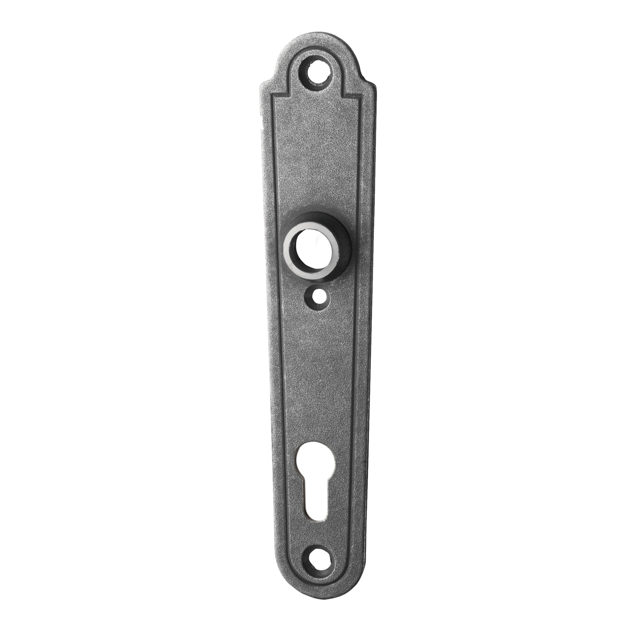 Sicherheits-Haustürschild Innen 92 mm PZ, Eisen schwarz passiviert L x B