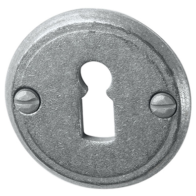 Schlüssellochrosette BB-Lochung Eisen thermopatiniert ® D 53mm Serie TR530 Bild1