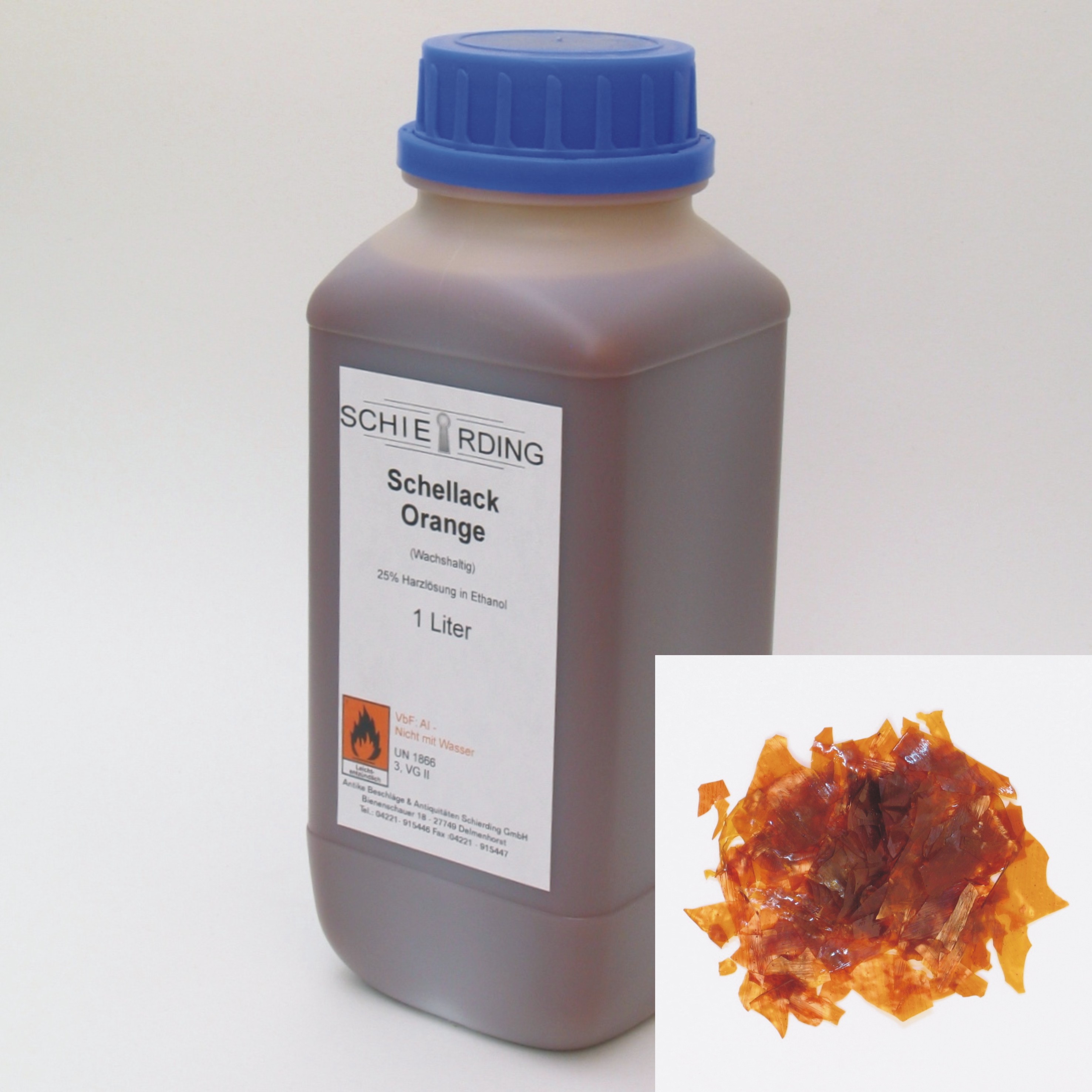 Gelöster Schellack orange 1 Liter Serie LA002 Bild1