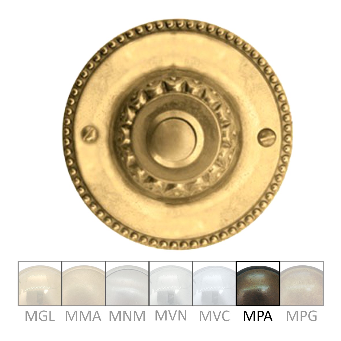 Klingelrosette Messing MPA D