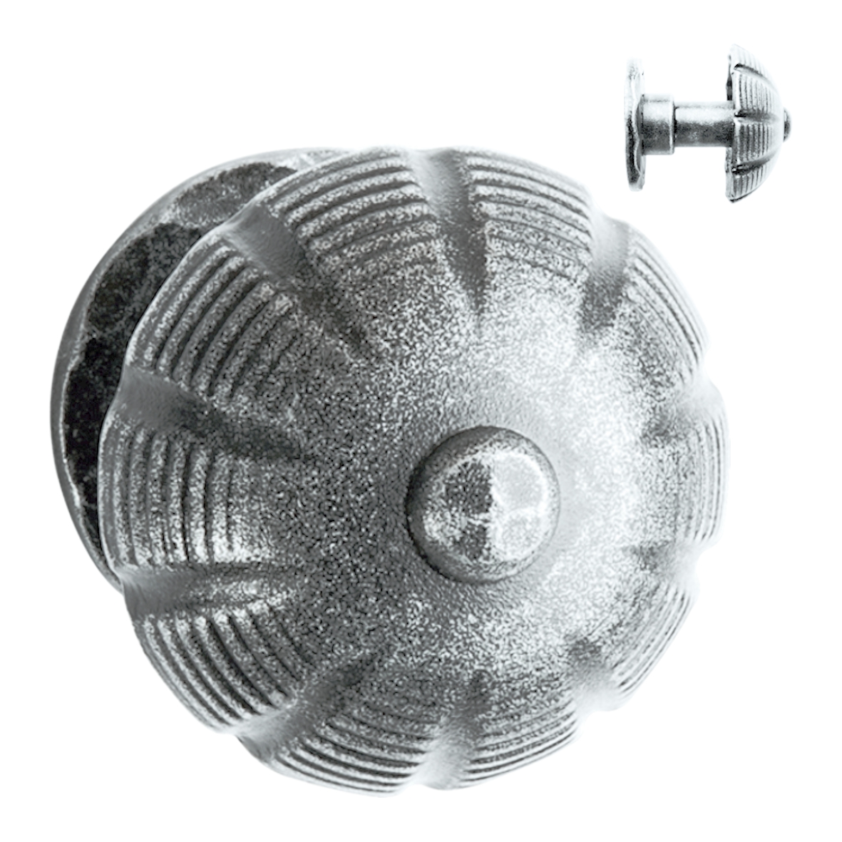 Haustürknauf auf Rosette, Eisen ETP, 61 mm x 61 mm Serie TK130 Bild1 Haustürknauf auf Rosette Eisen ETP 61x61mm Serie TK130 Bild1