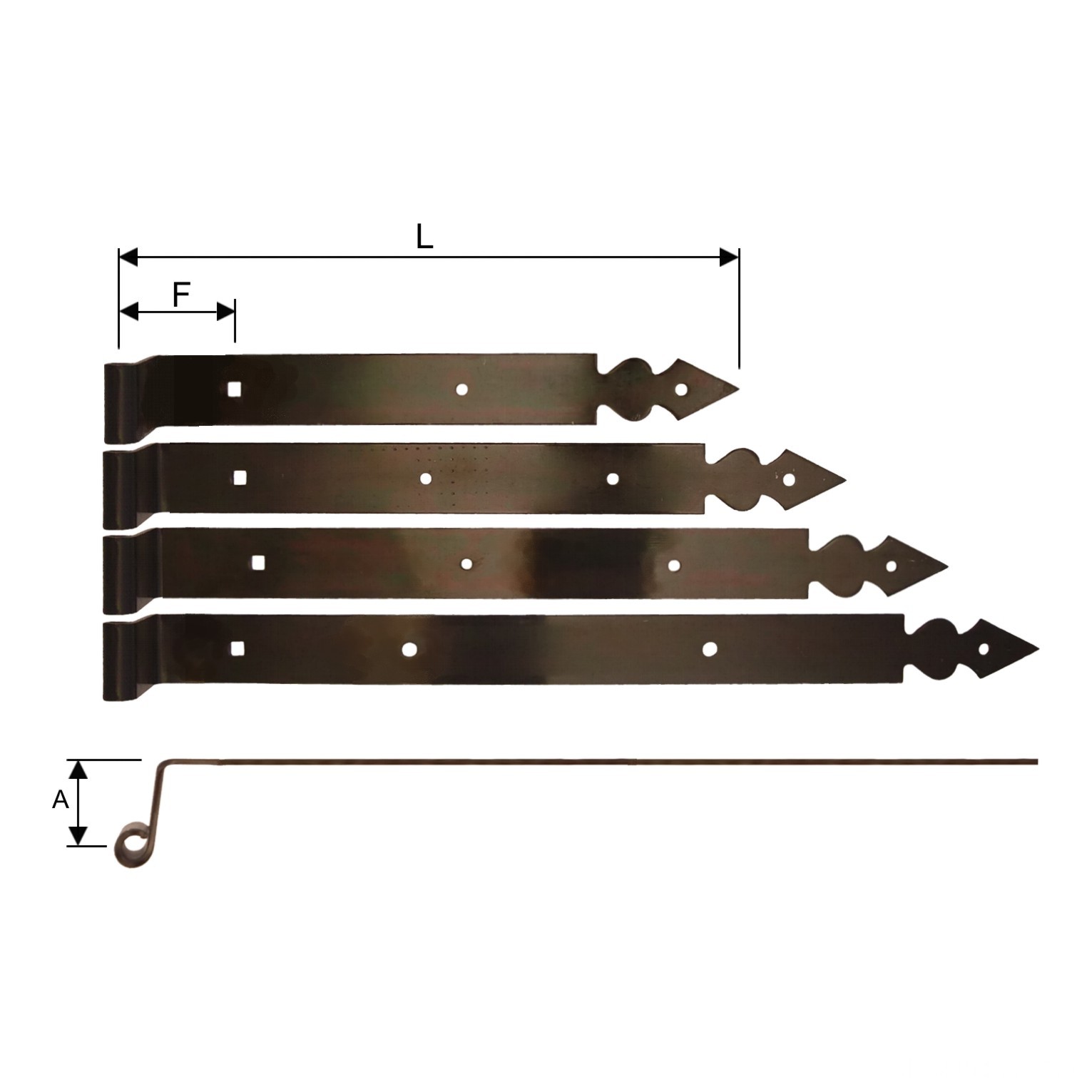 Langband, gekröpft 10mm, L=450, Dorn 10mm Serie FB001 Bild1
