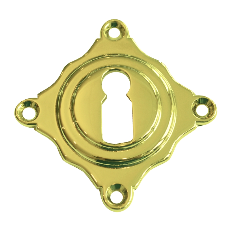 Schlüssellochrosette (BB) Messing glänzend 61 x 61 mm Serie TR150 Bild1
