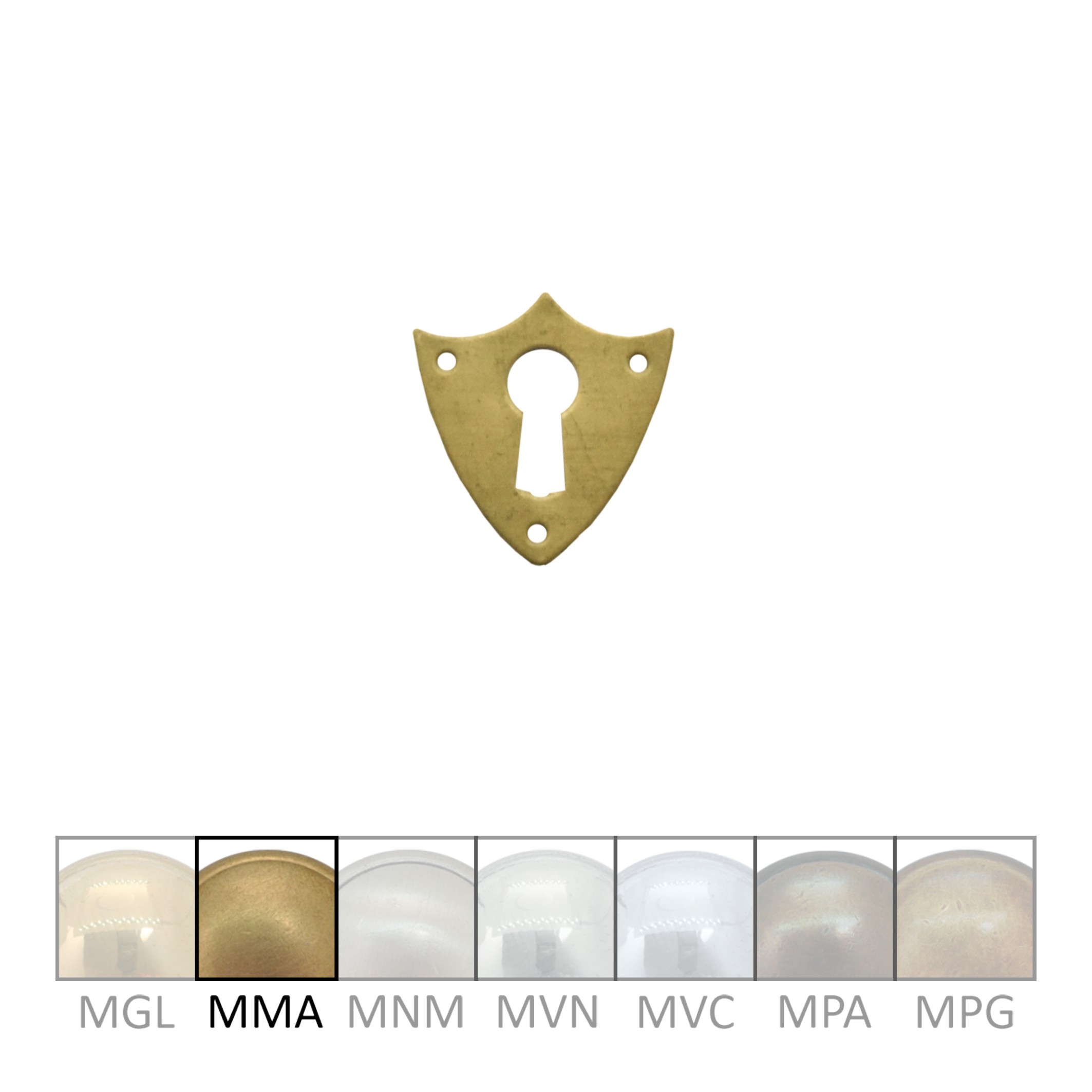 Klassizismus Möbelschild Messing MMA 30x30mm mit Schlüsselloch Serie KL006 Bild1