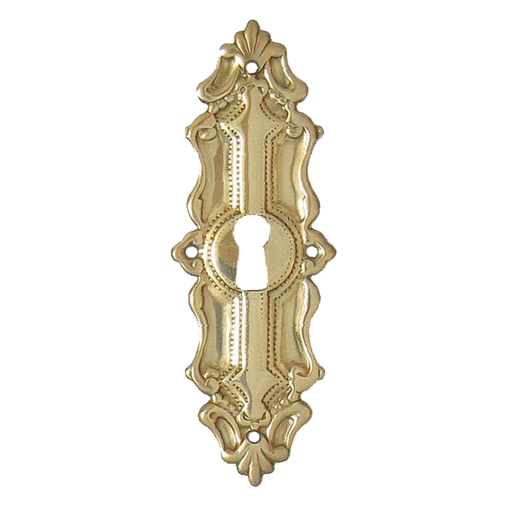 Historismus Möbelschild Messing MGL 34 x 94mm mit Schlüsselloch Serie HI001 Bild1
