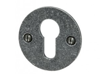 Schlüssellochrosette PZ-Lochung, Eisen schwarz passiviert der Serie TR543 Bild1 Schlüssellochrosette PZ-Lochung Eisen schwarz passiviert D 55mm Serie TR543 Bild1