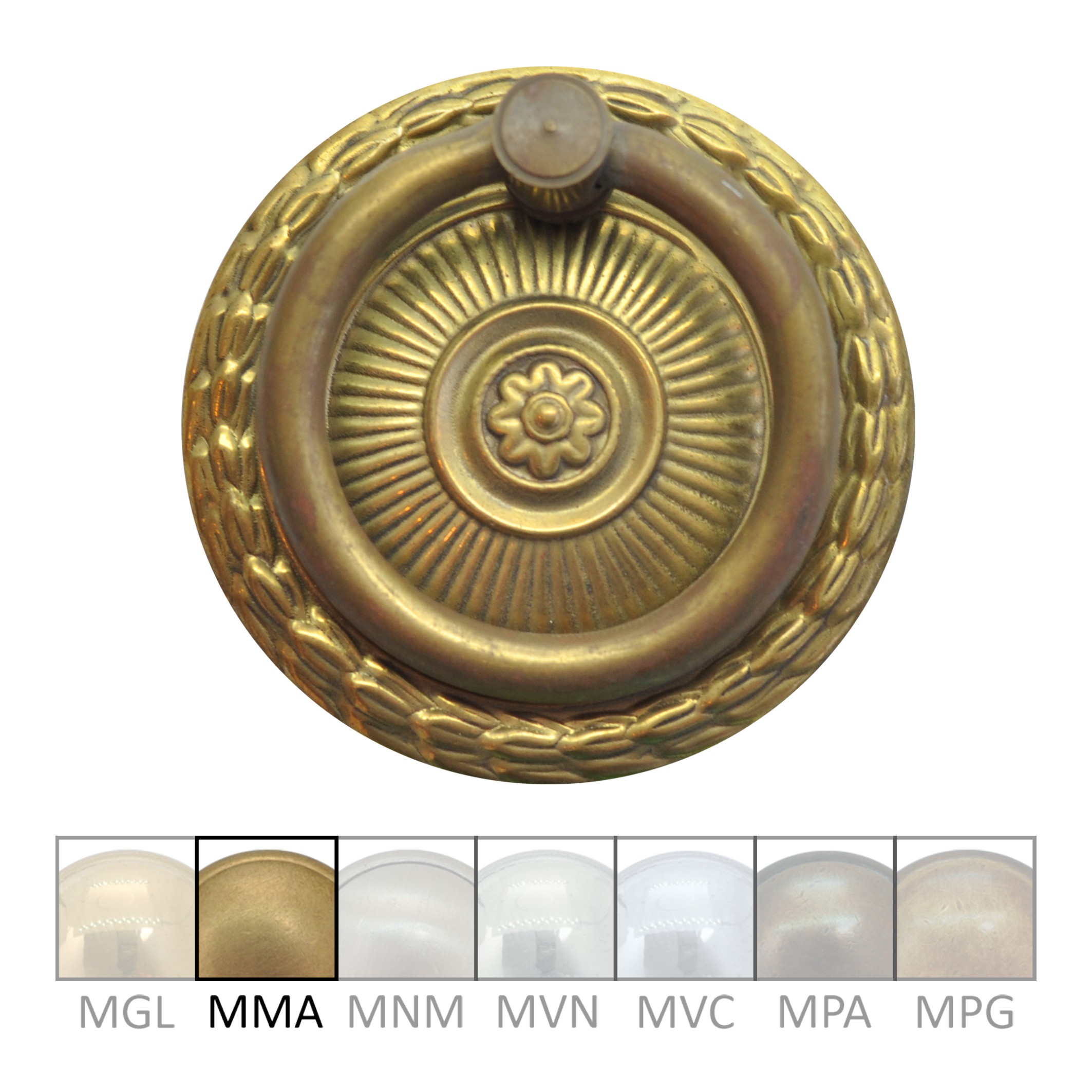Klassizismus Möbelschild geprägt Messing MMA D55mm Griff Serie KL088 Bild1