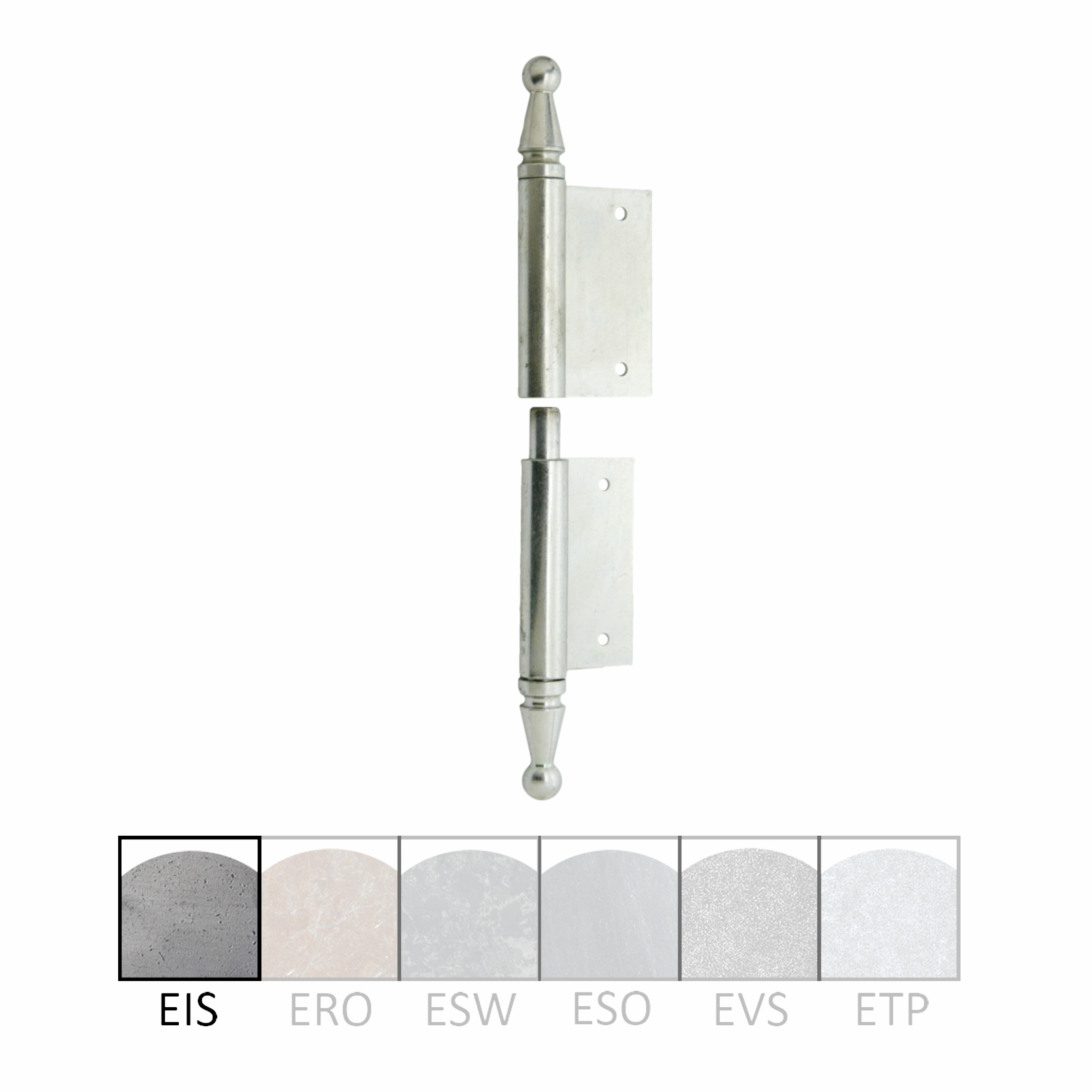 Einstemmband Lappen gleichstehend fester Stift 120mm links mit Zierkugel Serie FB035 Bild1