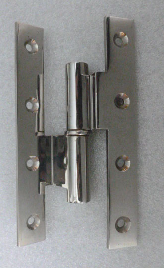 Türscharnier 140x70mm fester Stift Rechts Messing glänzend gekröpft Serie TB044 Bild1