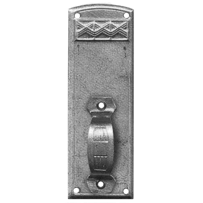 Jugendstil Möbelschild geprägt Messing MPA 30 x 98mm mit Griff Serie JU128 Bild1
