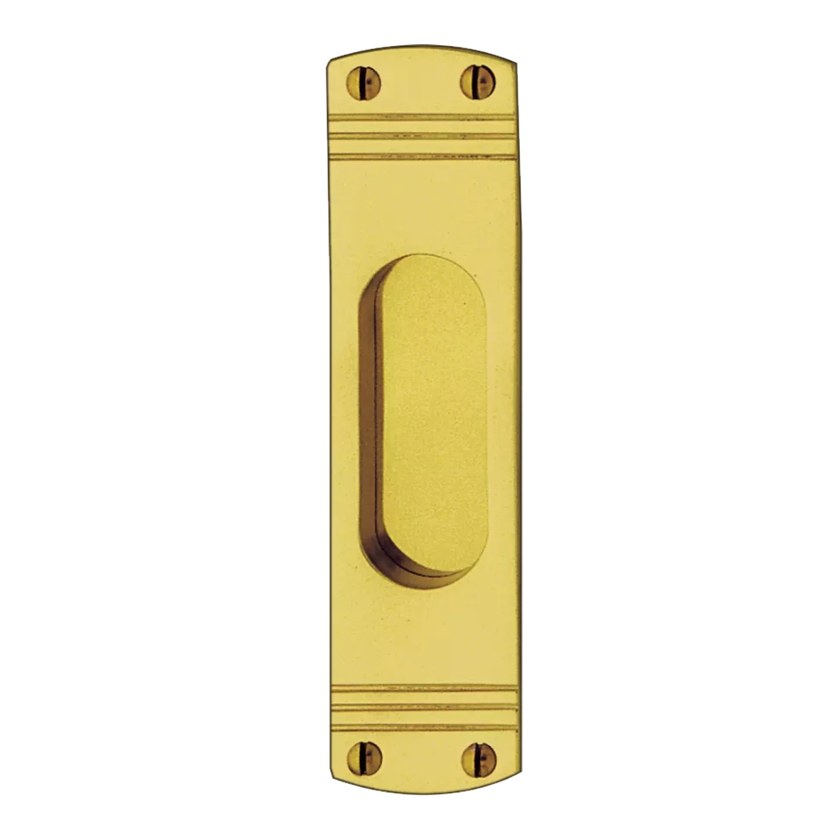 RILLE Schiebetürgriffmuschel Messing MGL 150x38mm Serie SG017 Bild1