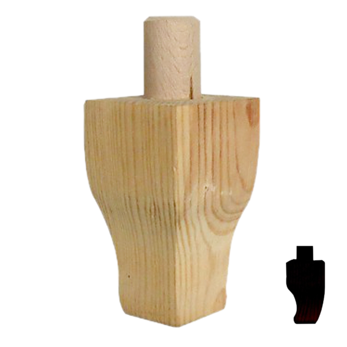 Möbelfuss in Fichte-Tanne 80 x 48mm, 2.Wahl Serie HF052 Bild1