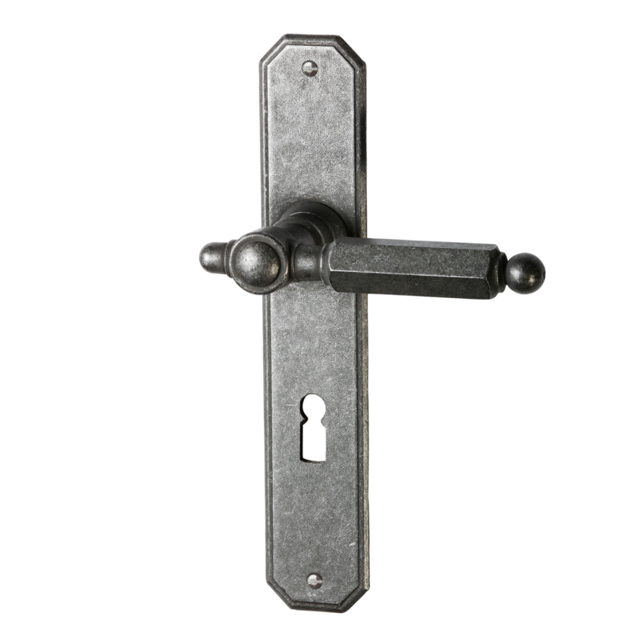 Zimmertürgarnitur in Schmiedeeisen schwarz passiviert ® BB 72 mit TD060 Serie TG522 Bild1