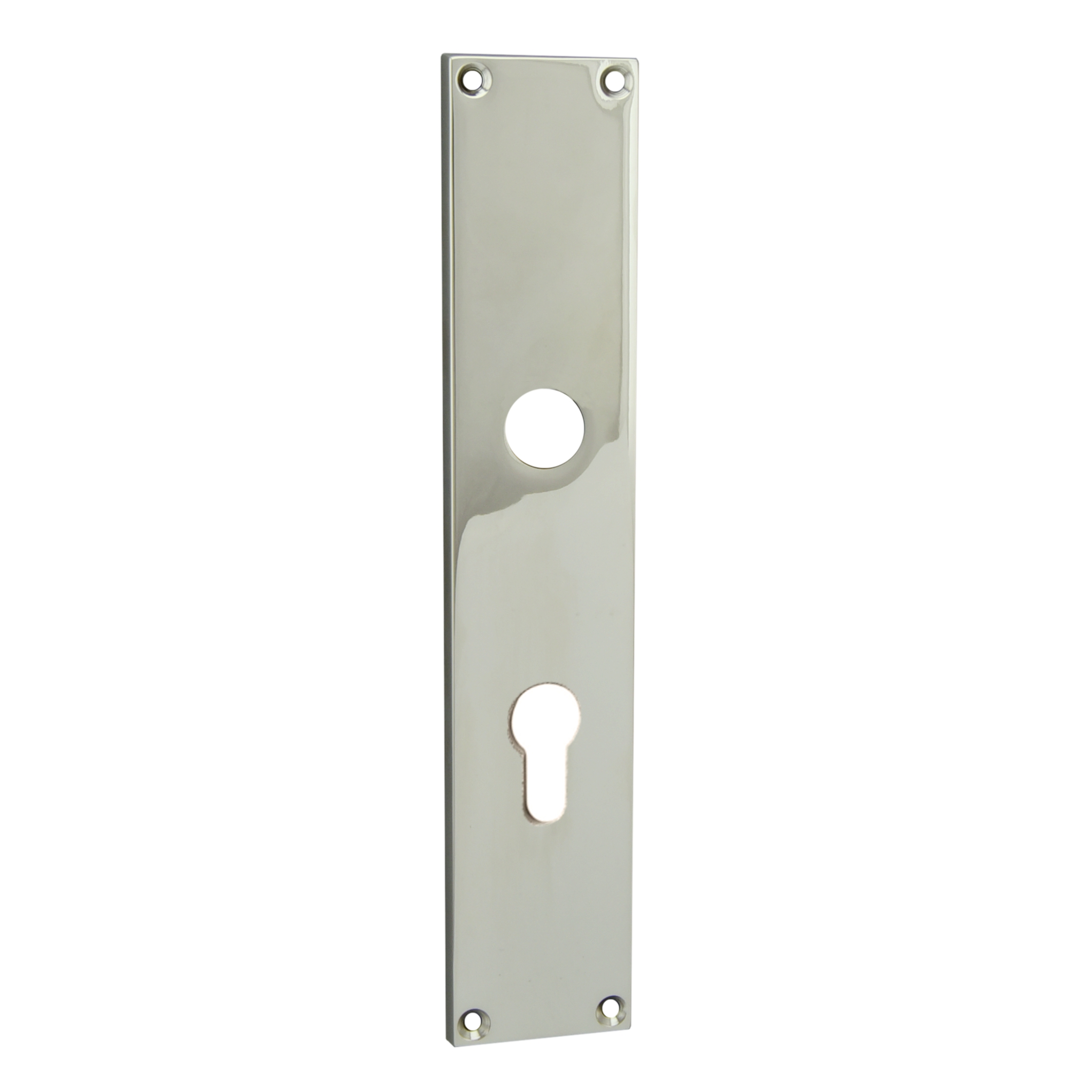 Bauhaus - Stil - Haustürschild Dist. 72 mm PZ, Messing vernickelt matt L x B