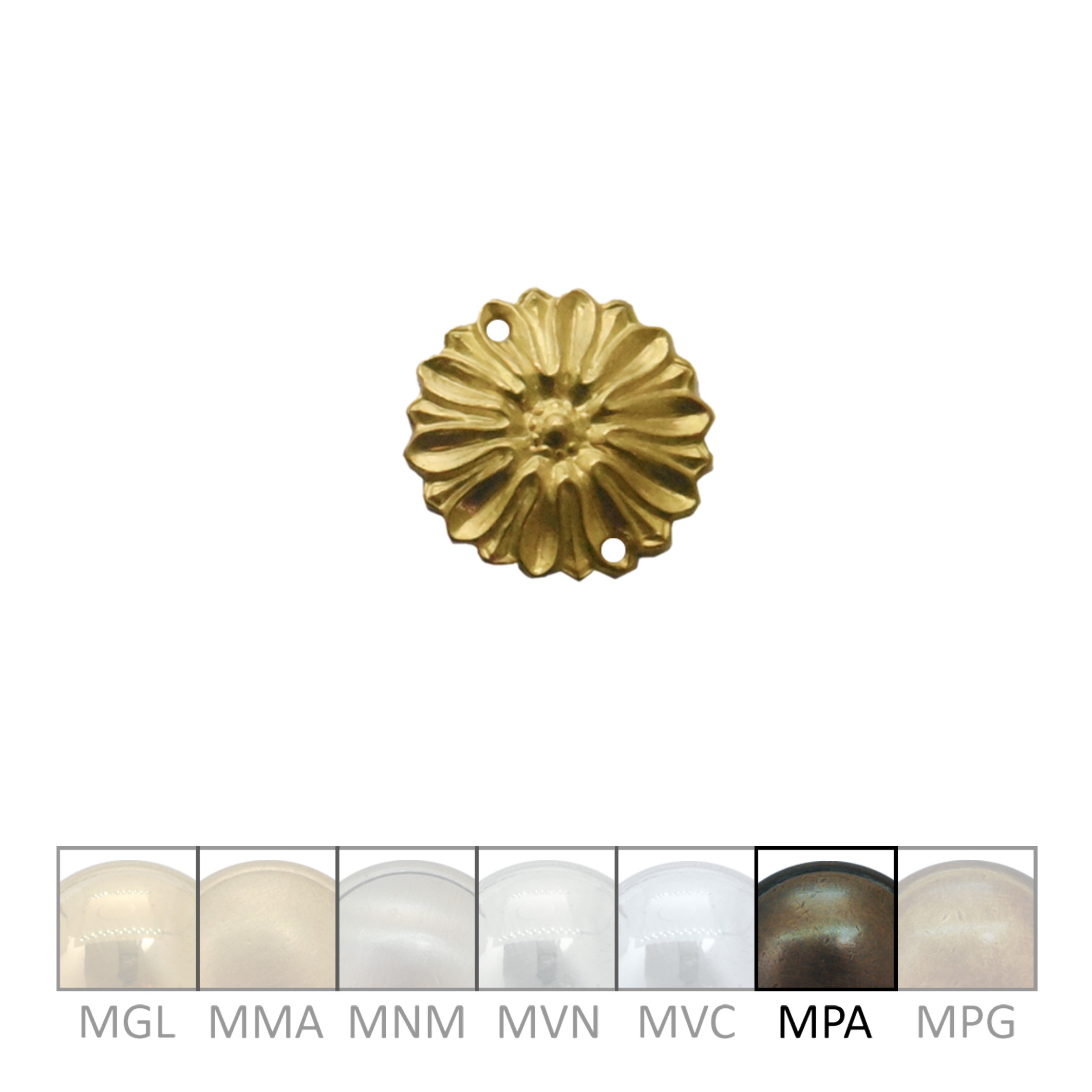 Klassizismus Rosette gegossen Messing MPA D22mm Serie KL128 Bild1