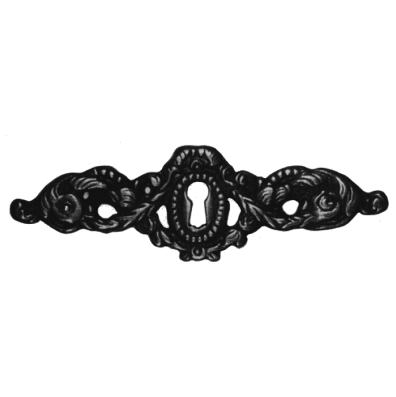Historismus Möbelschild gegossen Messing MMA 120 x 35mm mit Schlüsselloch Serie HI017 Bild1