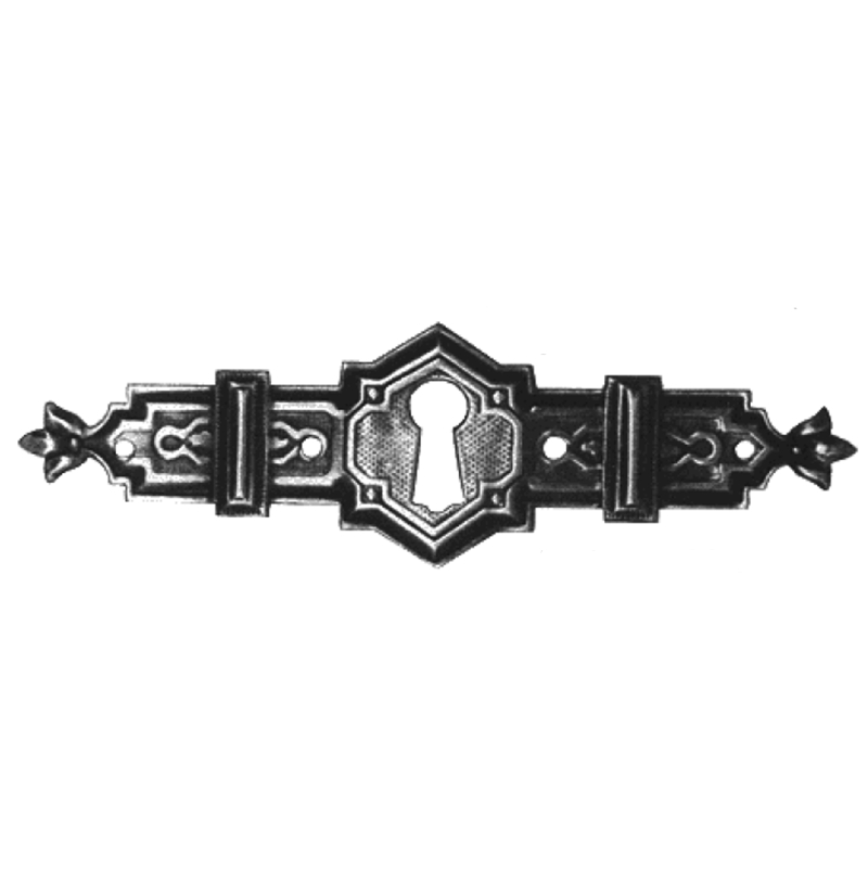 Historismus Möbelschild geprägt Messing MNI 110 x 35mm mit Schlüsselloch Serie HI025 Bild1