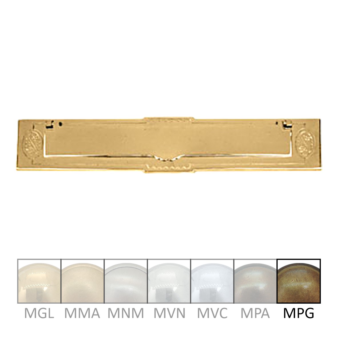 Briefklappe Messing MPG 315 x 65mm Serie BK006 Bild1