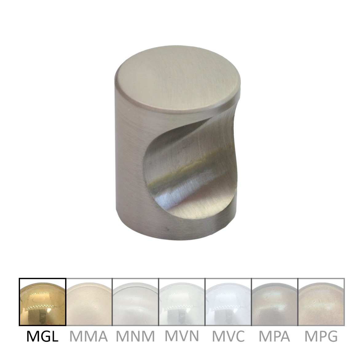 Cylinder Möbelknopf in Messing glänzend mit Schutzlack, D
