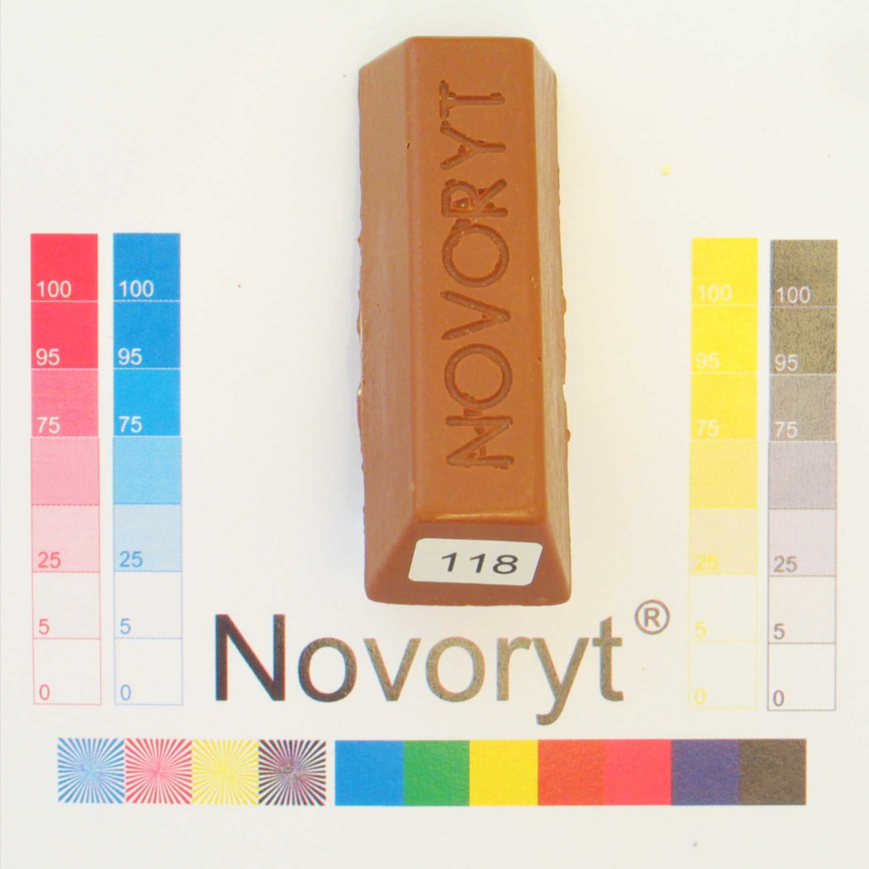 NOVORYT® Weichwachs Farbe 018 Buche dunkel 1 Stange der Serie WW003 Bild1