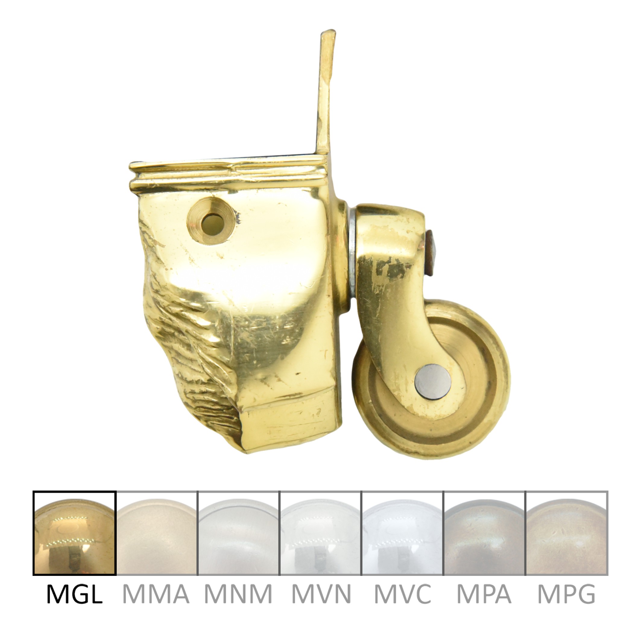 Möbelrolle in Messing. 25x40 mm Bild1 Möbelrolle MGL D25mm Serie MR004 Bild1