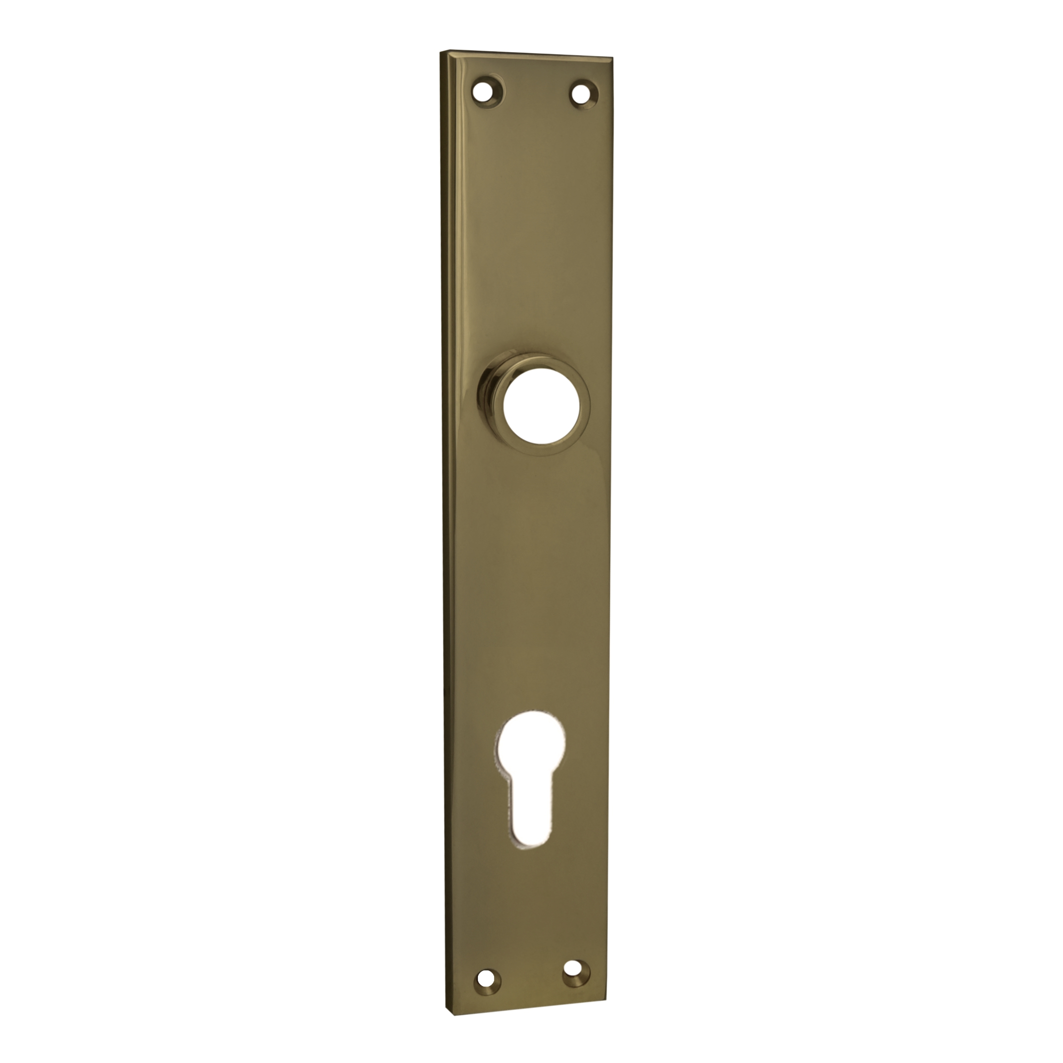 Haustürschild Dist. 92 mm PZ, Messing patiniert &geputzt L x B