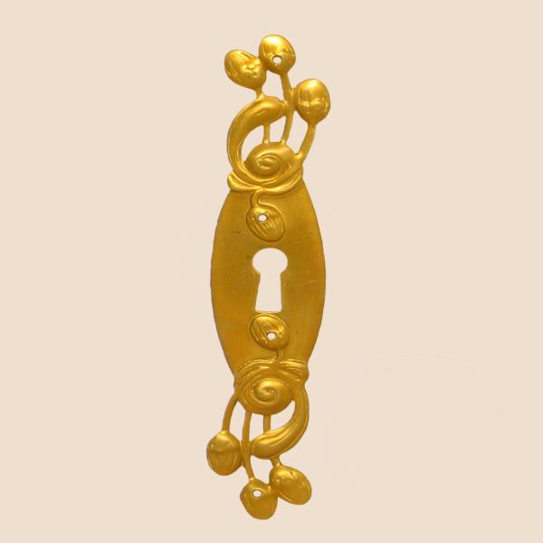 Jugendstil Möbelschild Messing MMA 24 x 125mm mit Schlüsselloch Serie JU009 Bild1